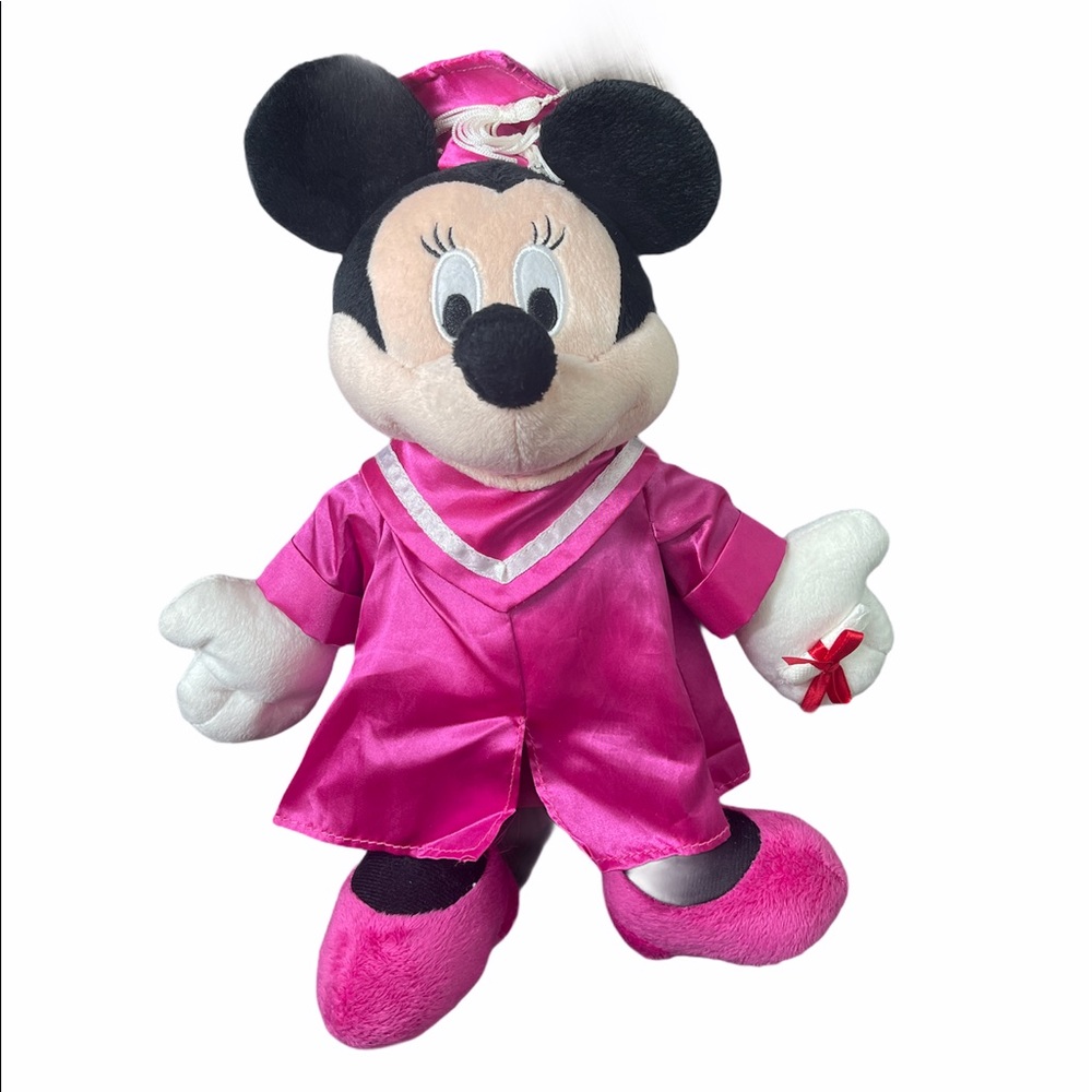 Minnie Mouse Graduation Plush Toy Pink Gown.